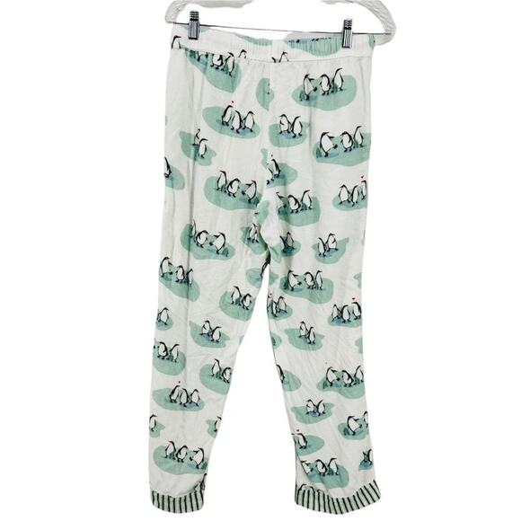 Munki Munki White Penguin Love Flannel Pajama Set Large - Picture 11 of 13